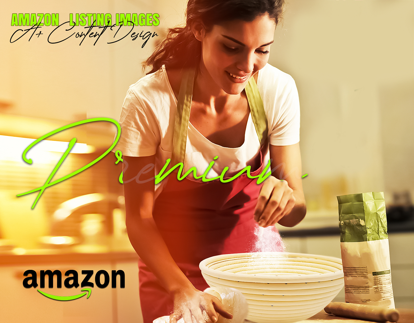 Rattan banneton bread proofing baskets Amazon A+ content design — Techntec digital marketing agency Pakistan