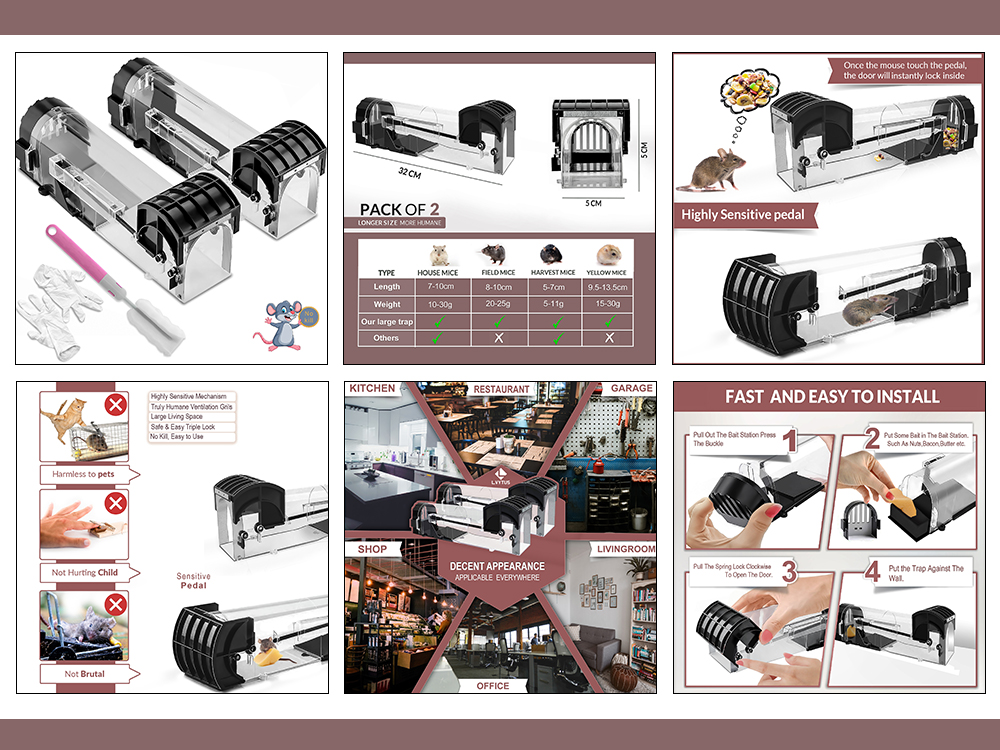 Humane catch and release mouse trap Amazon listing design — Techntec digital marketing agency Pakistan