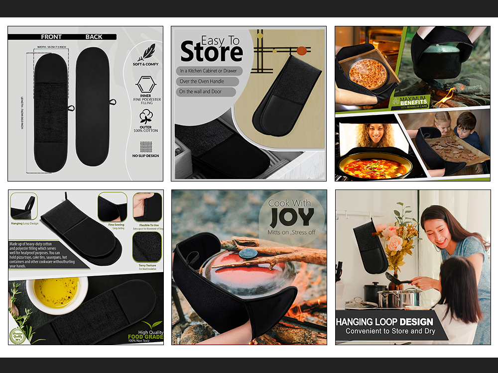 Oven gloves and pot holders Amazon listing and EBC design — Techntec digital marketing agency Pakistan