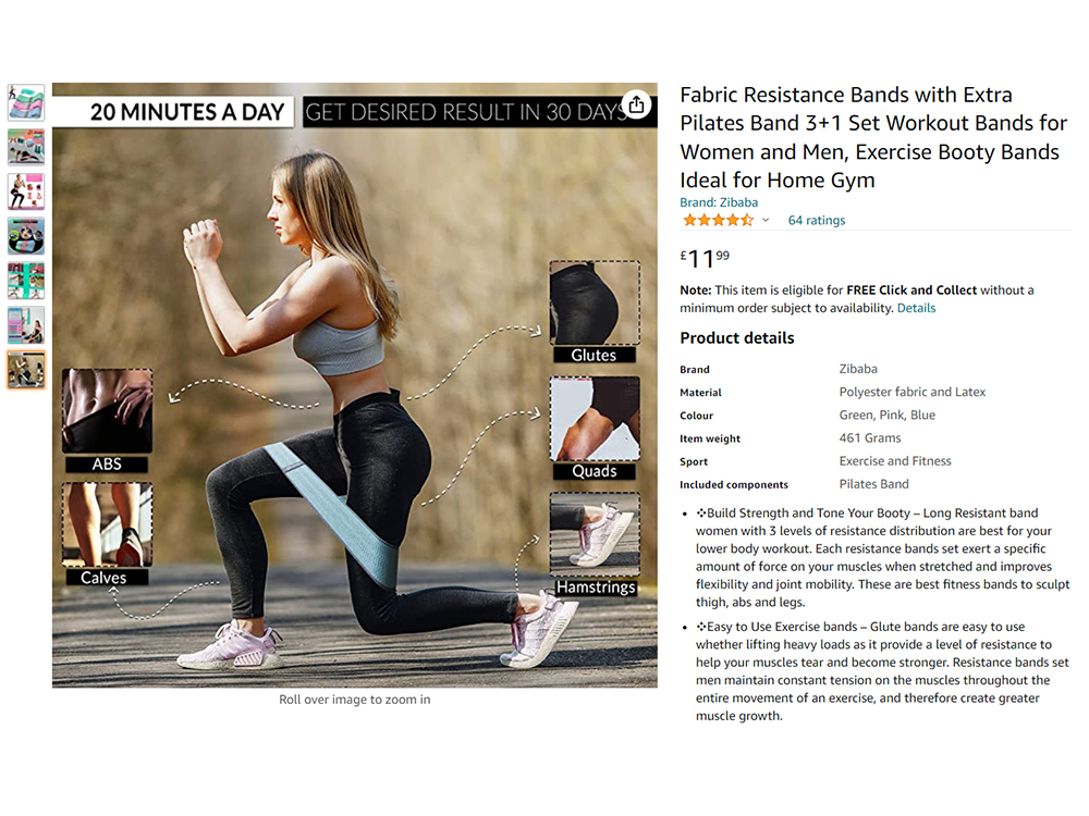 Zibaba resistance bands Amazon listing design — Techntec digital marketing agency Pakistan