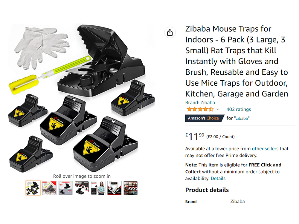 Zibaba mouse trap Amazon listing design — Techntec digital marketing agency Pakistan