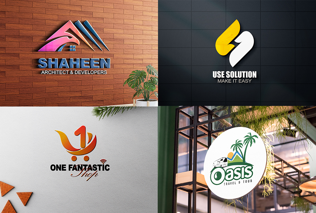 Logo mockups and brand applications — Techntec branding agency Pakistan