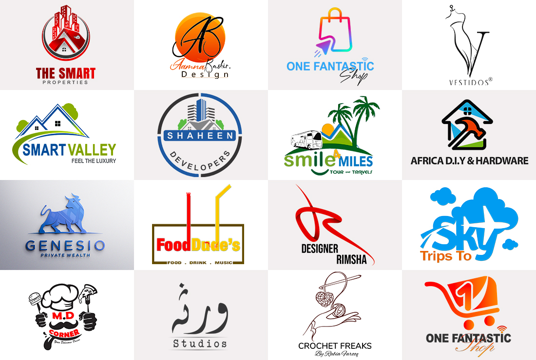 Logo design samples — Techntec branding agency Pakistan